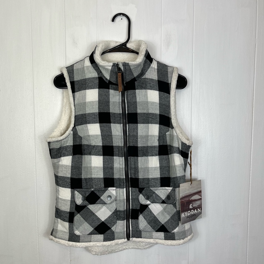 NWT Kyodan Plaid Buffalo Check Vest Sz‎ S